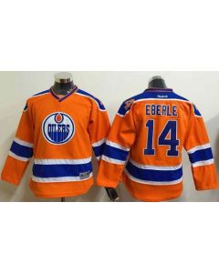 Oilers #14 Jordan Eberle Orange Stitched Youth NHL Jersey