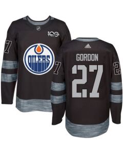 Oilers #27 Boyd Gordon Black 1917-2017 100th Anniversary Stitched NHL Jersey
