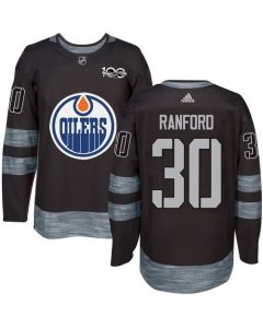 Oilers #30 Bill Ranford Black 1917-2017 100th Anniversary Stitched NHL Jersey