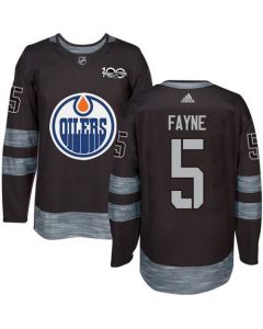 Oilers #5 Mark Fayne Black 1917-2017 100th Anniversary Stitched NHL Jersey