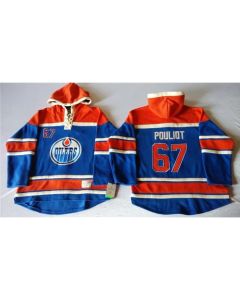 Oilers #67 Benoit Pouliot Light Blue Sawyer Hooded Sweatshirt Stitched NHL Jersey