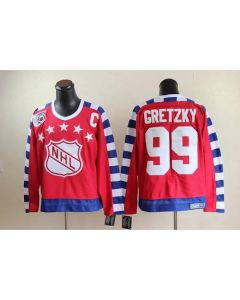 Oilers #99 Wayne Gretzky Red All Star CCM Throwback 75TH Stitched NHL Jersey
