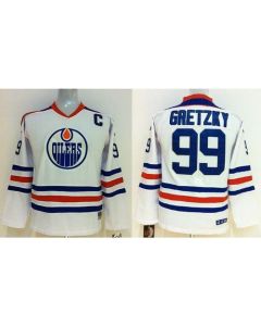 Oilers #99 Wayne Gretzky White Stitched Youth NHL Jersey