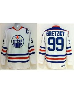 Oilers Wayne Gretzky #99 Stitched White CCM Throwback NHL Jersey