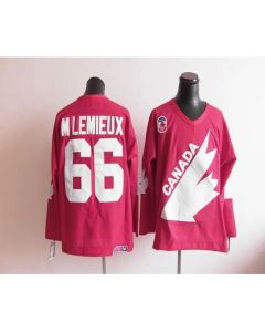 Olympic 1991 CA. #66 Mario Lemieux Red CCM Throwback Stitched NHL Jersey