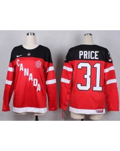 Olympic CA. #31 Carey Price Red 100th Anniversary Women's Stitched NHL Jersey
