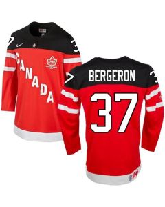 Olympic CA. #37 Patrice Bergeron Red 100th Anniversary Stitched NHL Jersey