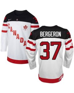 Olympic CA. #37 Patrice Bergeron White 100th Anniversary Stitched NHL Jersey