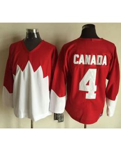 Olympic CA. #4 Canada Red/White 1972 Commemorative CCM Stitched NHL Jersey