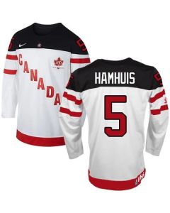 Olympic CA. #5 Dan Hamhuis White 100th Anniversary Stitched NHL Jersey
