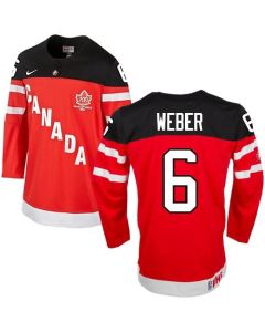 Olympic CA. #6 Shea Weber Red 100th Anniversary Stitched NHL Jersey