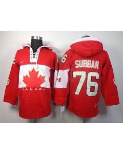 Olympic CA. #76 P.K Subban Red Sawyer Hooded Sweatshirt Stitched NHL Jersey