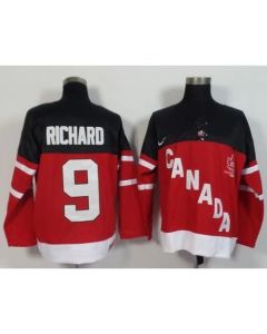 Olympic CA. #9 Maurice Richard Red 100th Anniversary Stitched NHL Jersey