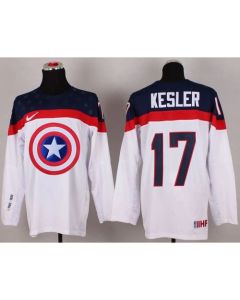 Olympic Team USA #17 Ryan Kesler White Captain America Fashion Stitched NHL Jersey