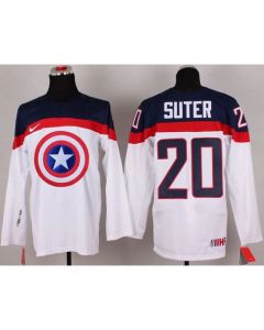 Olympic Team USA #20 Ryan Suter White Captain America Fashion Stitched NHL Jersey