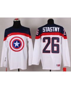 Olympic Team USA #26 Paul Stastny White Captain America Fashion Stitched NHL Jersey