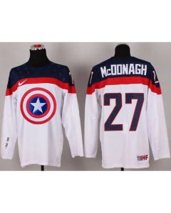 Olympic Team USA #27 Ryan McDonagh White Captain America Fashion Stitched NHL Jersey