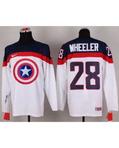 Olympic Team USA #28 Blake Wheeler White Captain America Fashion Stitched NHL Jersey