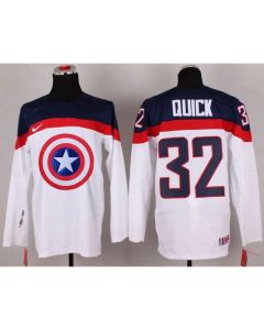 Olympic Team USA #32 Jonathan Quick White Captain America Fashion Stitched NHL Jersey