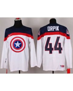 Olympic Team USA #44 Brooks Orpik White Captain America Fashion Stitched NHL Jersey