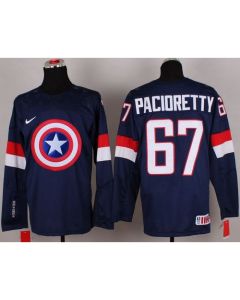 Olympic Team USA #67 Max Pacioretty Navy Blue Captain America Fashion Stitched NHL Jersey