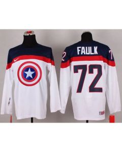 Olympic Team USA #72 Justin Faulk White Captain America Fashion Stitched NHL Jersey