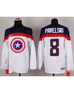 Olympic Team USA #8 Joe Pavelski White Captain America Fashion Stitched NHL Jersey