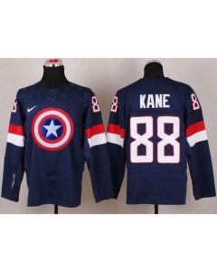 Olympic Team USA #88 Patrick Kane Navy Blue Captain America Fashion Stitched NHL Jersey
