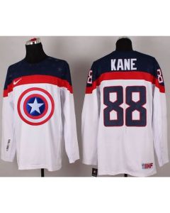 Olympic Team USA #88 Patrick Kane White Captain America Fashion Stitched NHL Jersey