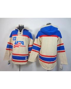 Olympic Team USA Blank Cream Throwback Sawyer Hooded Sweatshirt Stitched NHL Jersey