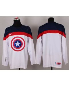 Olympic Team USA Blank White Captain America Fashion Stitched NHL Jersey
