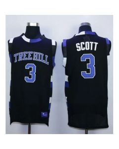 One Tree Hill Ravens #3 Lucas Scott Black Stitched Basketball Jersey