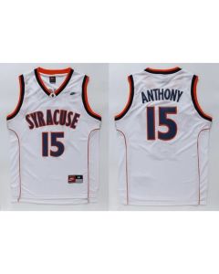 Orange #15 Carmelo Anthnoy White Basketball Stitched NCAA Jersey
