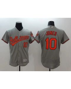 Orioles #10 Adam Jones Grey Flexbase Authentic Collection Stitched MLB Jersey