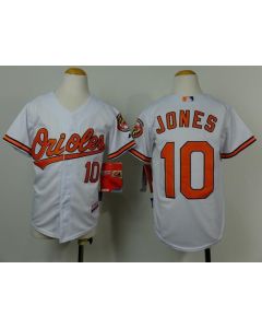 Orioles #10 Adam Jones White Cool Base Stitched Youth MLB Jersey