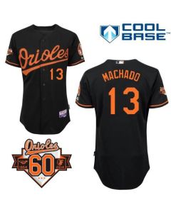 Orioles #13 Manny Machado Black Cool Base Stitched MLB Jersey