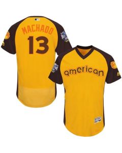 Orioles #13 Manny Machado Gold Flexbase Authentic Collection 2016 All-Star American League Stitched MLB Jersey