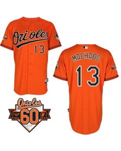 Orioles #13 Manny Machado Orange Cool Base Stitched MLB Jersey