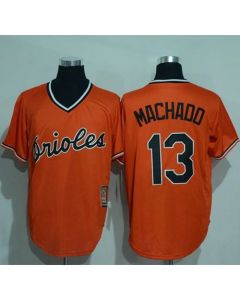 Orioles #13 Manny Machado Orange Cooperstown Stitched MLB Jersey