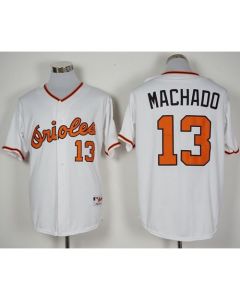 Orioles #13 Manny Machado White 1966 Turn Back The Clock Stitched MLB Jersey