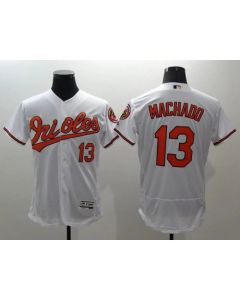 Orioles #13 Manny Machado White Flexbase Authentic Collection Stitched MLB Jersey