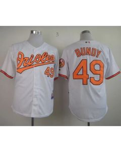 Orioles #49 Dylan Bundy White Cool Base Stitched MLB Jersey