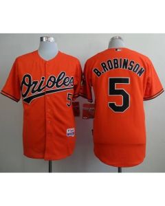 Orioles #5 Brooks Robinson Orange Cool Base Stitched MLB Jersey