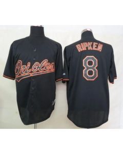 Orioles #8 Cal Ripken Black Fashion Stitched MLB Jersey