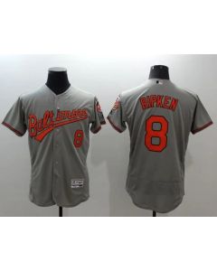 Orioles #8 Cal Ripken Grey Flexbase Authentic Collection Stitched MLB Jersey