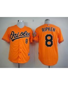 Orioles #8 Cal Ripken Orange Cool Base Stitched MLB Jersey