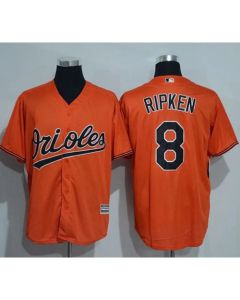 Orioles #8 Cal Ripken Orange New Cool Base Stitched MLB Jersey
