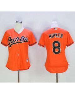 Orioles #8 Cal Ripken Orange Women's Alternate Stitched MLB Jersey