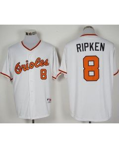 Orioles #8 Cal Ripken White 1966 Turn Back The Clock Stitched MLB Jersey