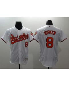 Orioles #8 Cal Ripken White Flexbase Authentic Collection Stitched MLB Jersey